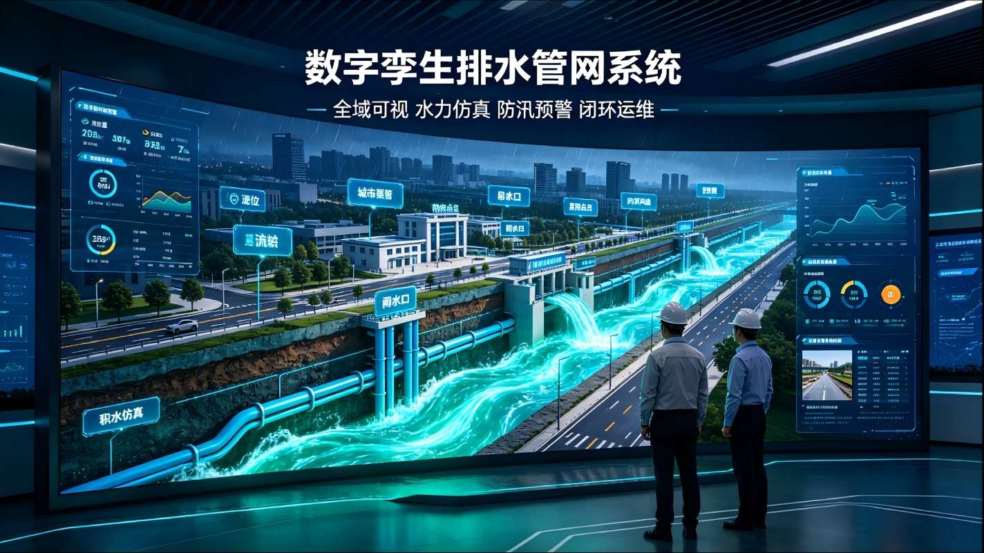 数字孪生排水管网系统：城市地下管网智慧防汛运维解决方案