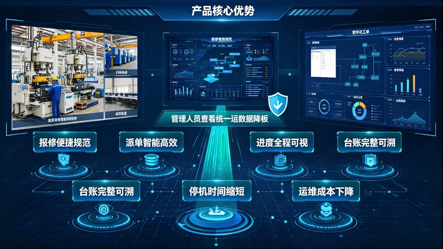 设备故障智能报修系统:企业设备运维数字化闭环解决方案(图3) 设备故障智能报修系统:企业设备运维数字化闭环解决方案(图3)