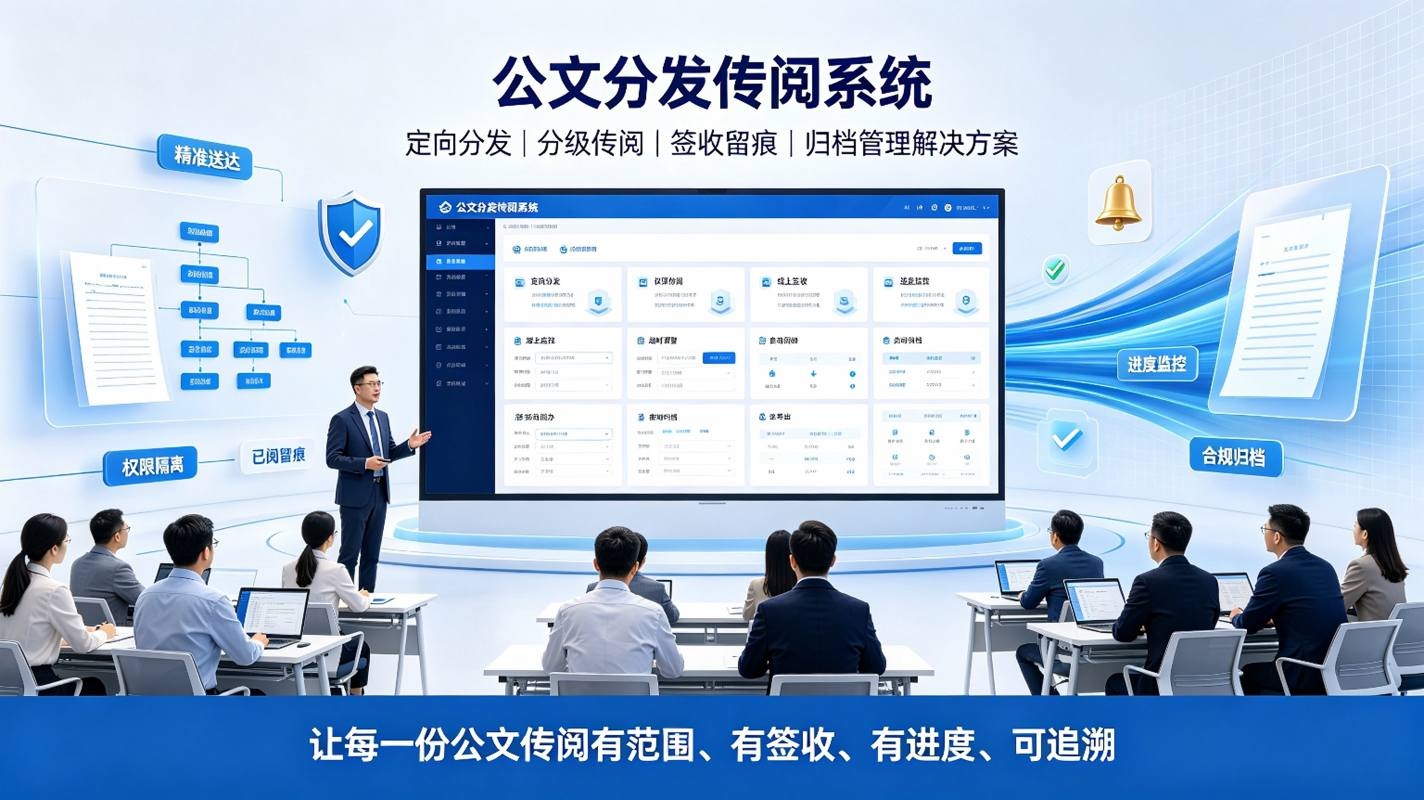 公文分发传阅系统：智能定向分发，分级传阅，全程留痕合规管理方案