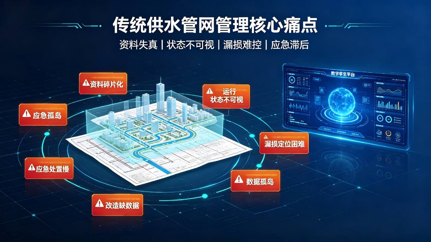 数字孪生供水管网系统：管网可视化仿真，赋能水务智慧化运维(图2)