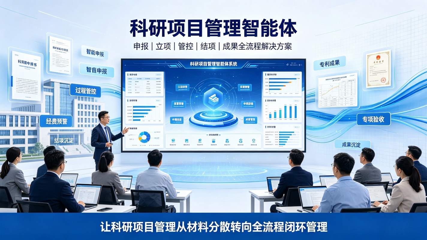科研项目管理智能体:项目全流程管控与科研数字化解决方案(图1) 科研项目管理智能体:项目全流程管控与科研数字化解决方案(图1)