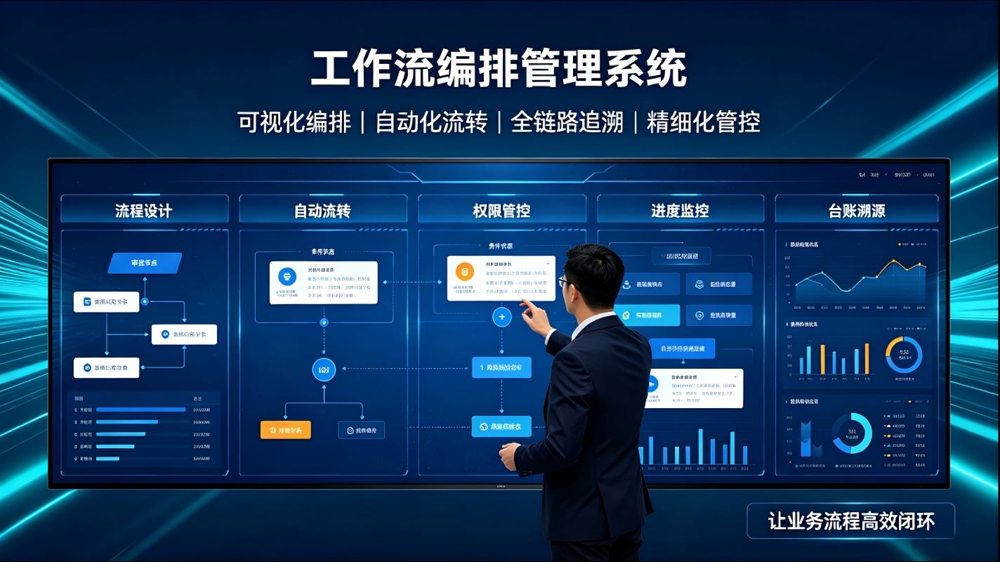 工作流编排管理系统：自定义流程编排，实现业务流程自动化闭环管理