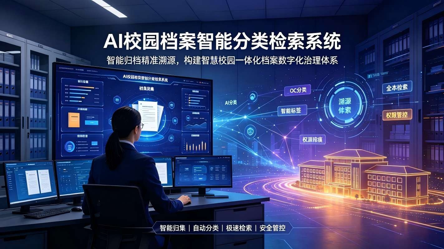 AI校园档案智能分类检索系统：构建智慧校园一体化档案数字化治理体系(图1)