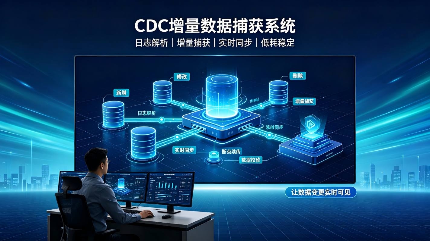 CDC增量数据捕获系统:实时增量同步,高效搭建动态数据流转体系(图1) CDC增量数据捕获系统:实时增量同步,高效搭建动态数据流转体系(图1)