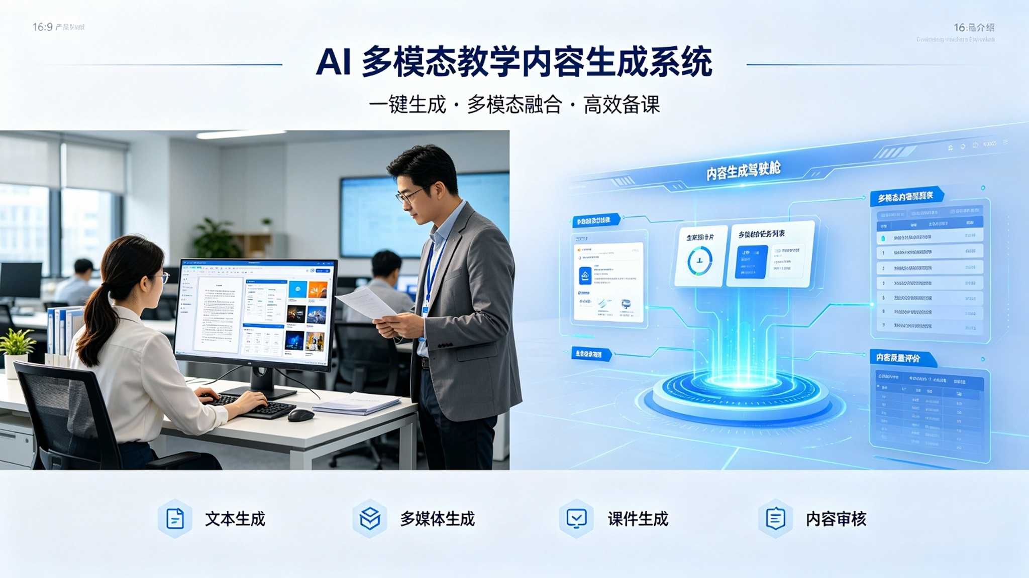 AI多模态教学内容生成系统:配图视频与题库的智能备课解决方案(图1) AI多模态教学内容生成系统:配图视频与题库的智能备课解决方案(图1)