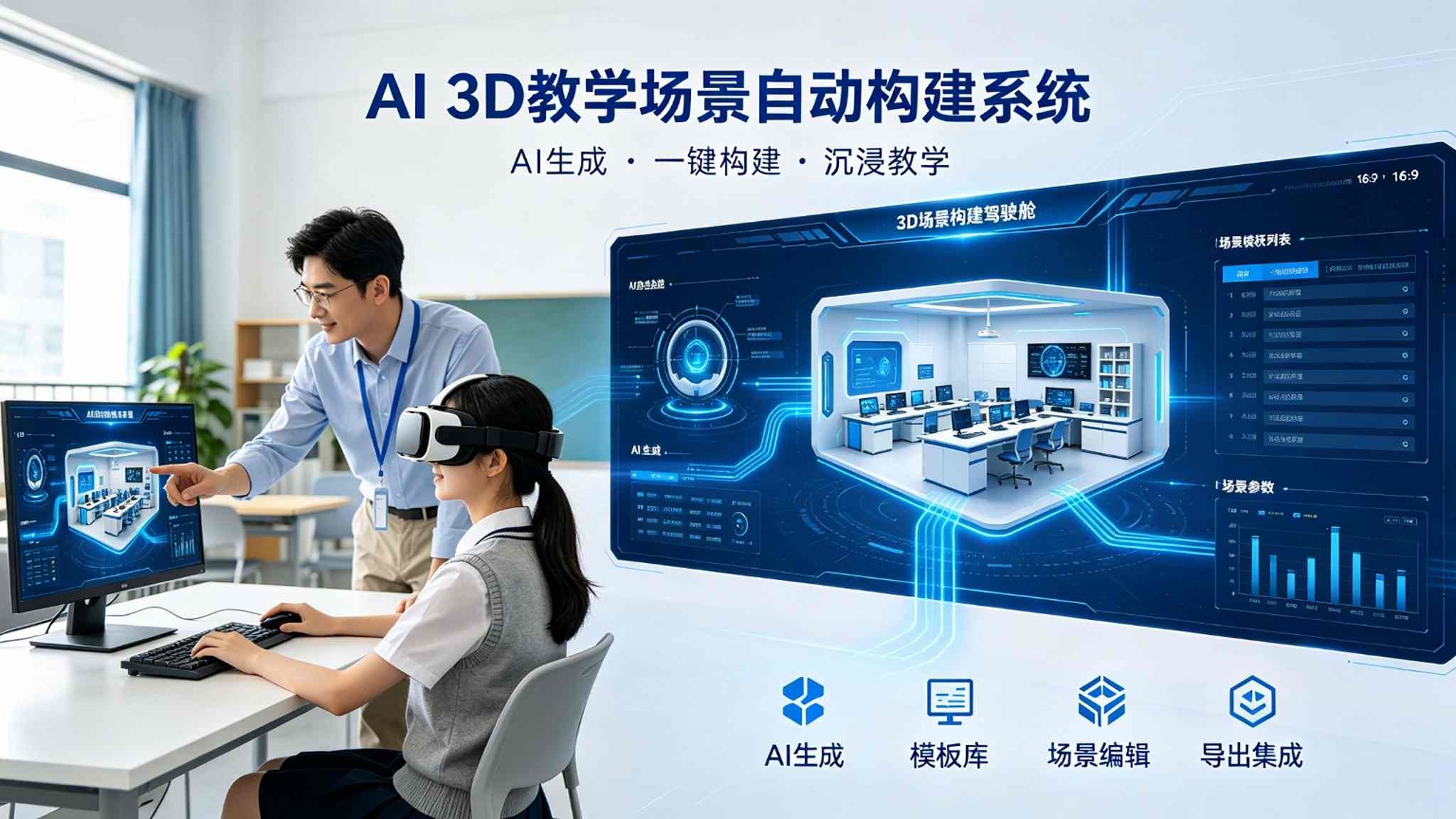 AI3D教学场景自动构建系统:场景生成与交互编排解决方案(图1) AI3D教学场景自动构建系统:场景生成与交互编排解决方案(图1)