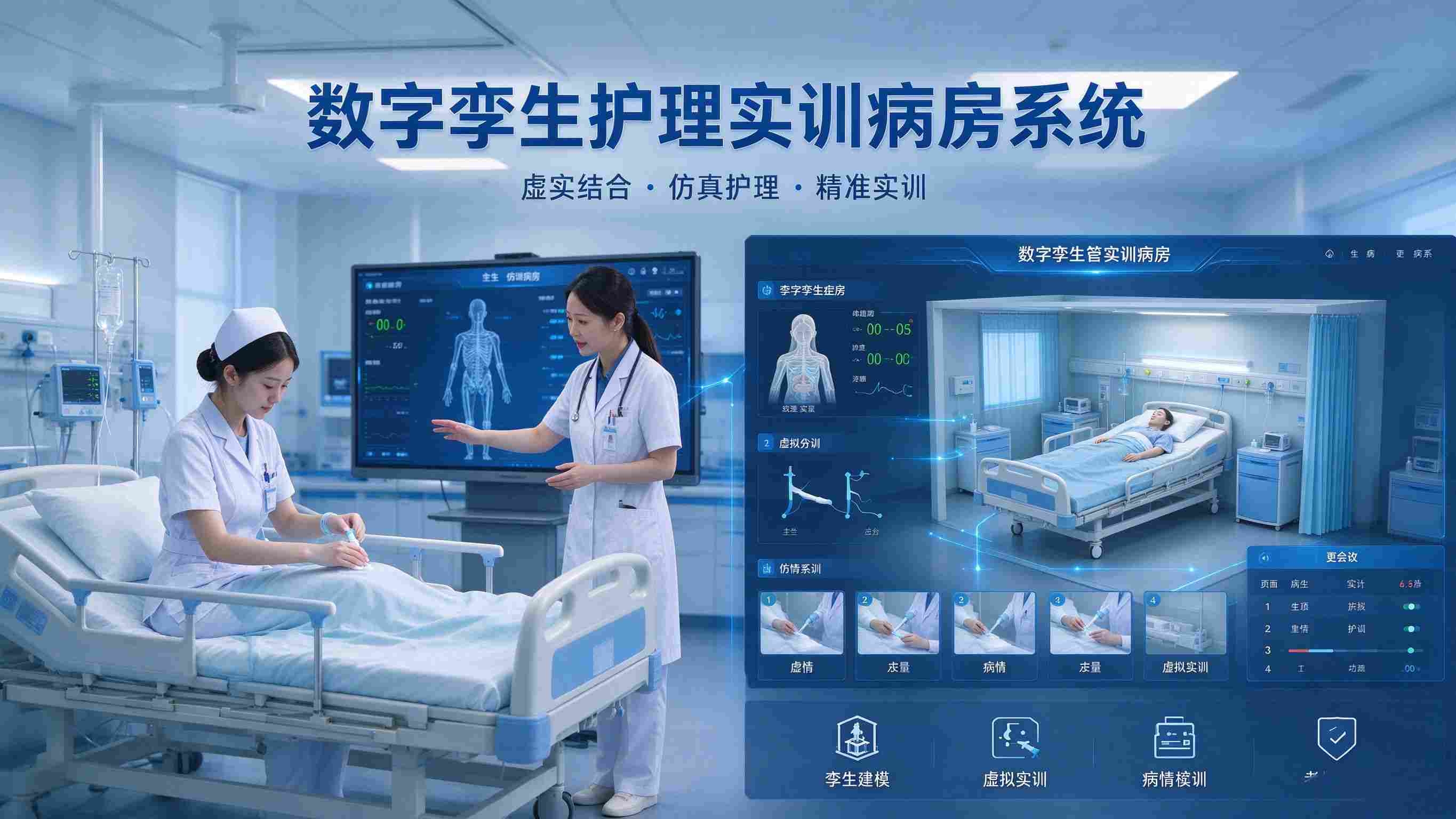 数字孪生护理实训病房系统：虚拟病人与护理操作仿真实训解决方案