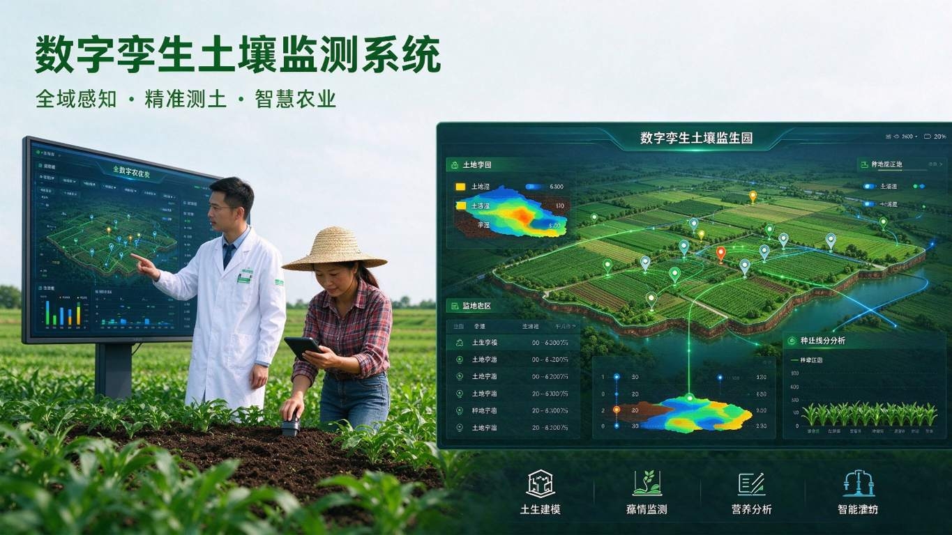 数字孪生土壤监测系统：参数实时感知与精准灌溉施肥解决方案