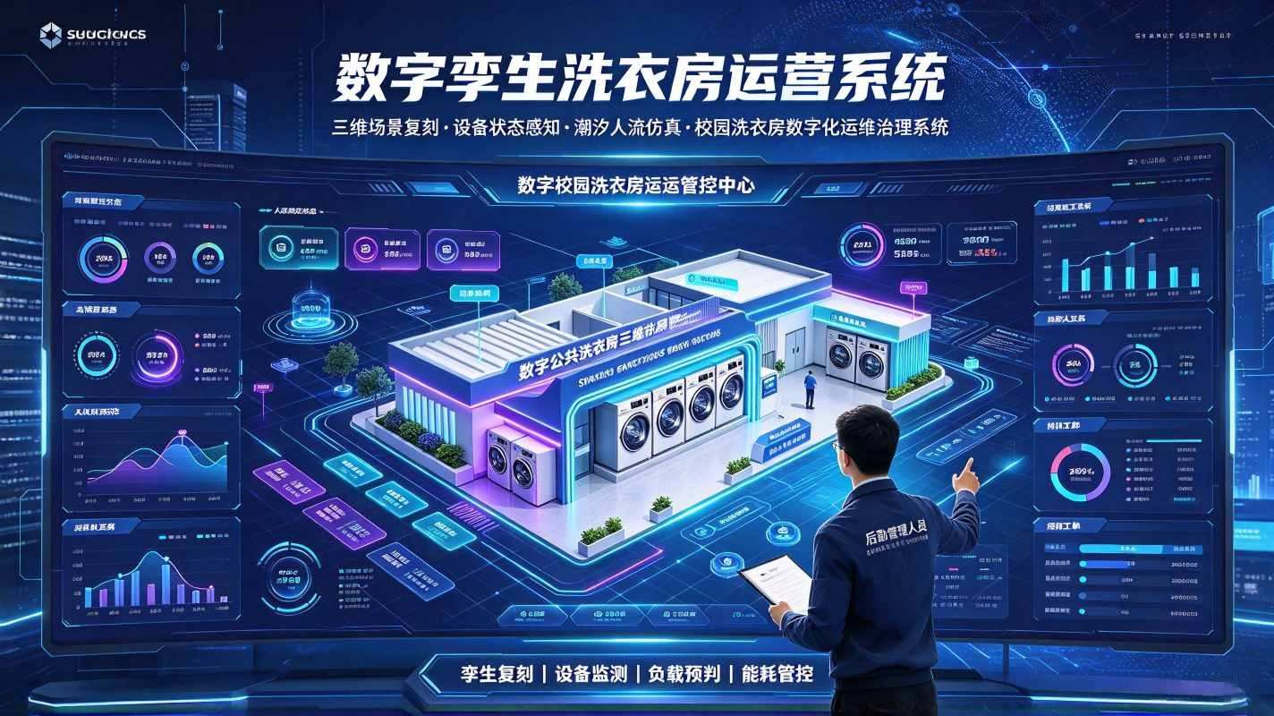 数字孪生洗衣房运营系统：校园洗衣房数字化运维治理系统