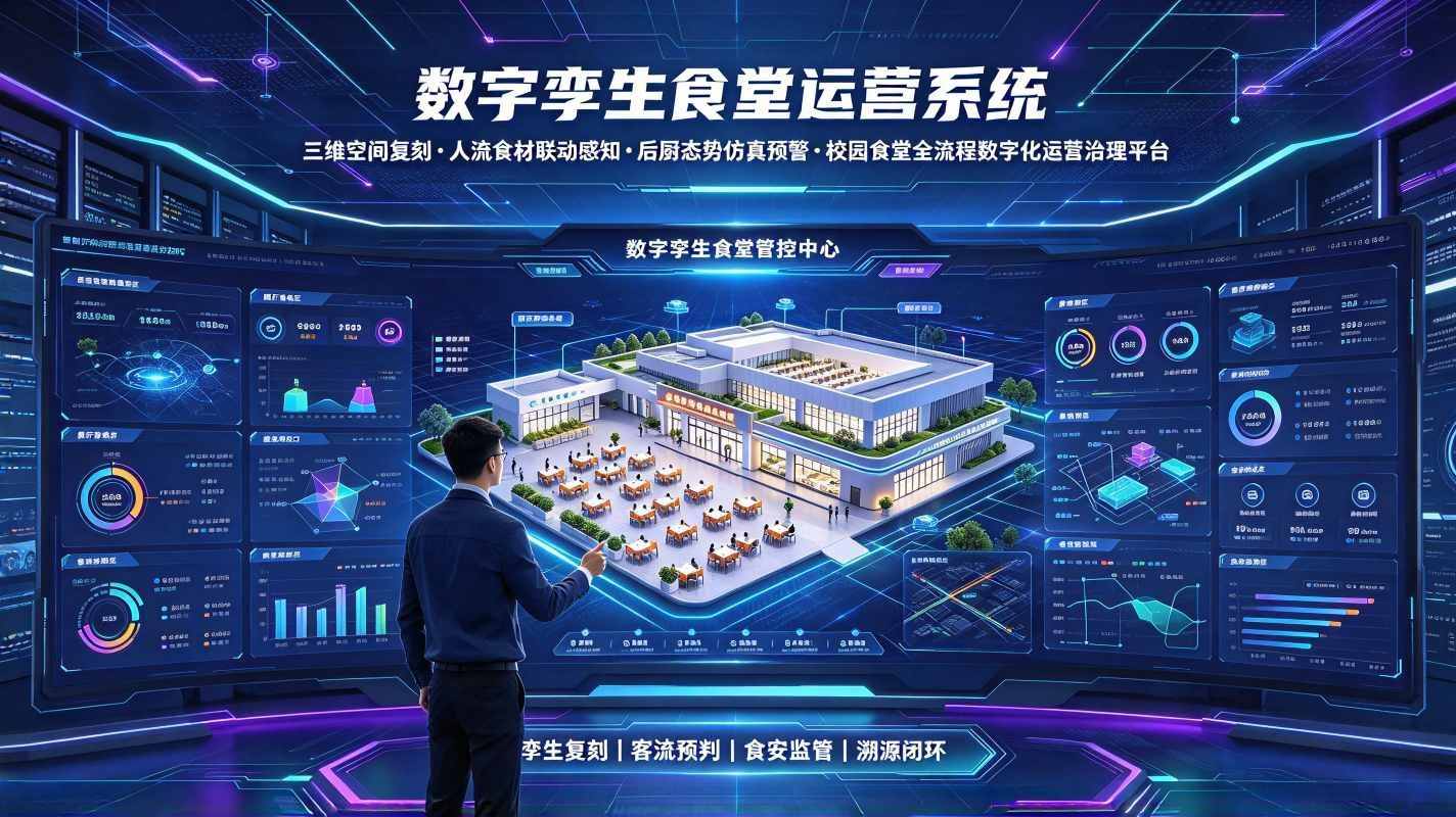 数字孪生食堂运营系统：校园食堂全流程数字化运营治理平台