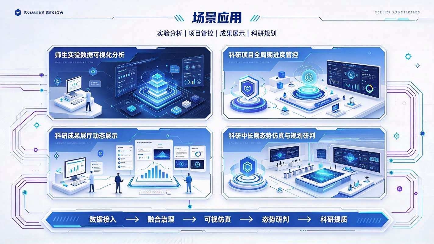 数字孪生科研数据可视化系统:校园科研数字化展示与分析平台(图4) 数字孪生科研数据可视化系统:校园科研数字化展示与分析平台(图4)