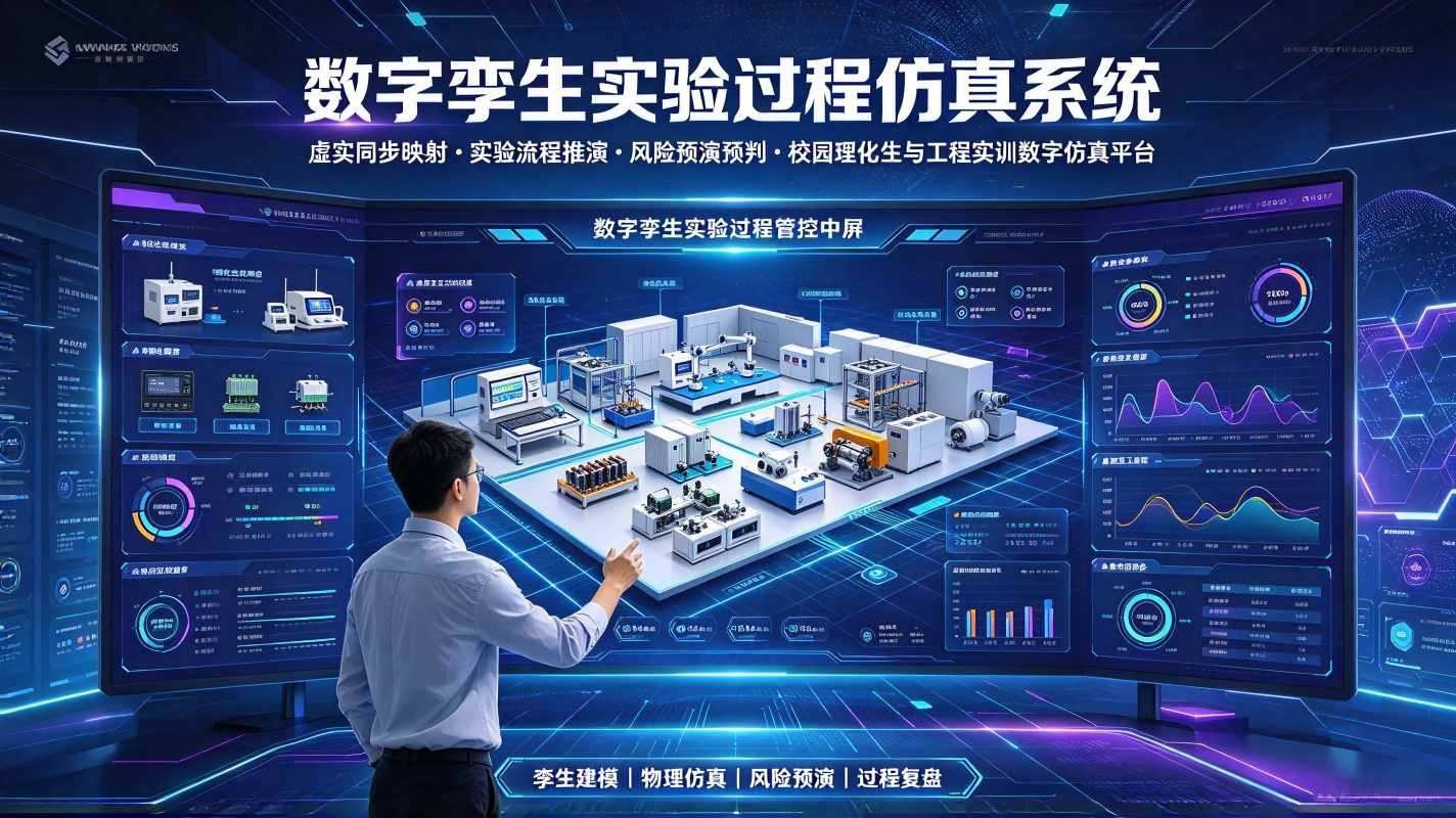 数字孪生实验过程仿真系统:校园理化生与工程实训数字仿真平台(图1) 数字孪生实验过程仿真系统:校园理化生与工程实训数字仿真平台(图1)