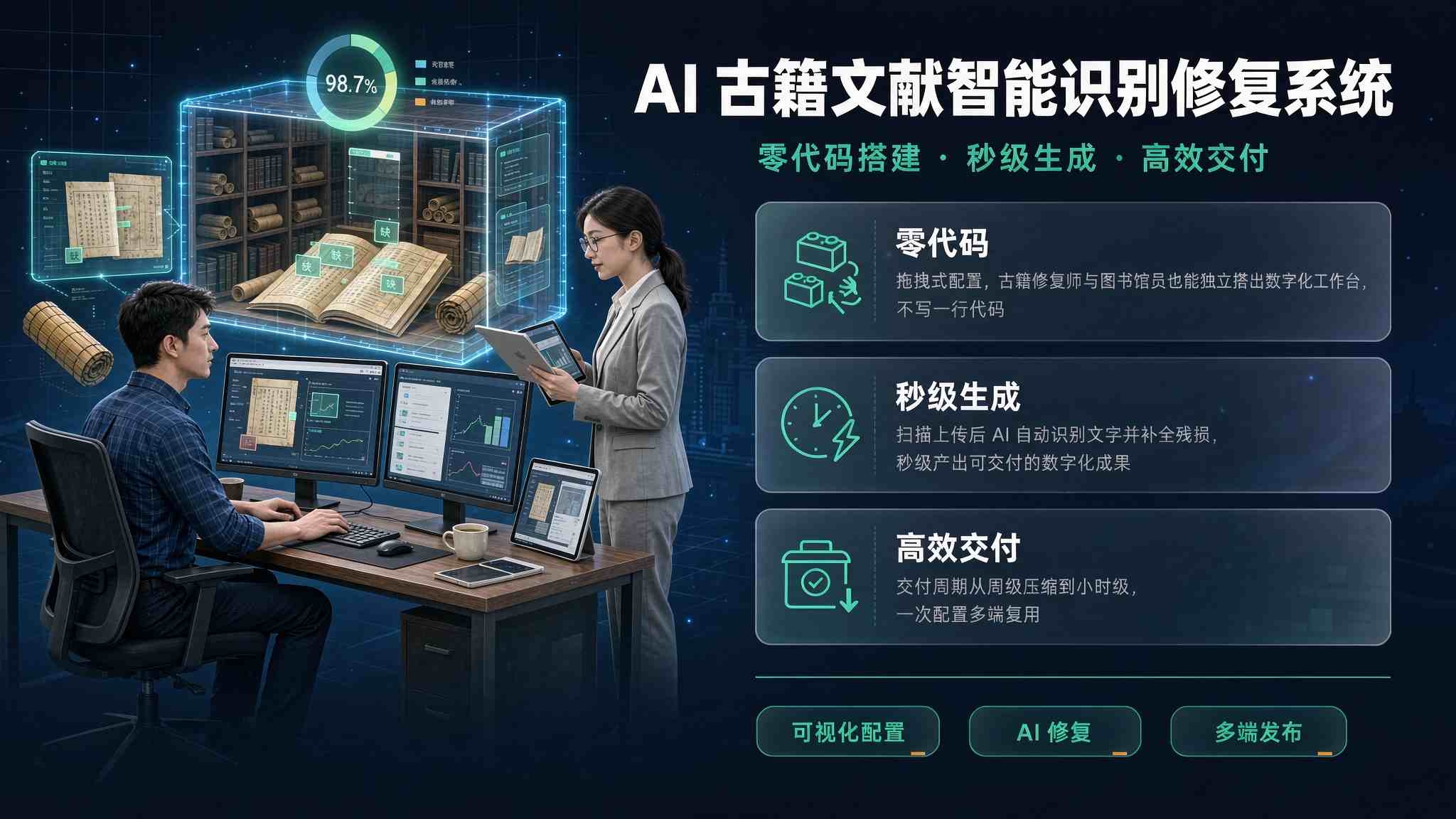 AI 古籍文献智能识别修复系统：与时间赛跑，让千年典籍"数字重生"