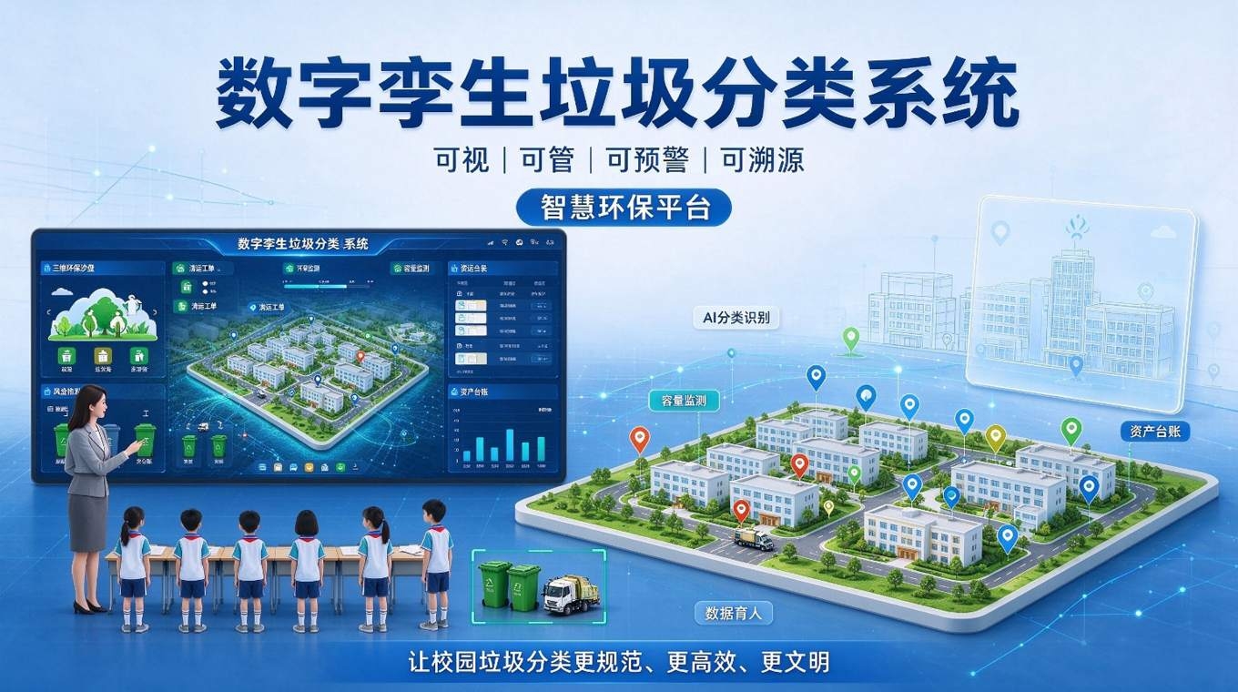 数字孪生垃圾分类系统：智慧环保平台(图1)
