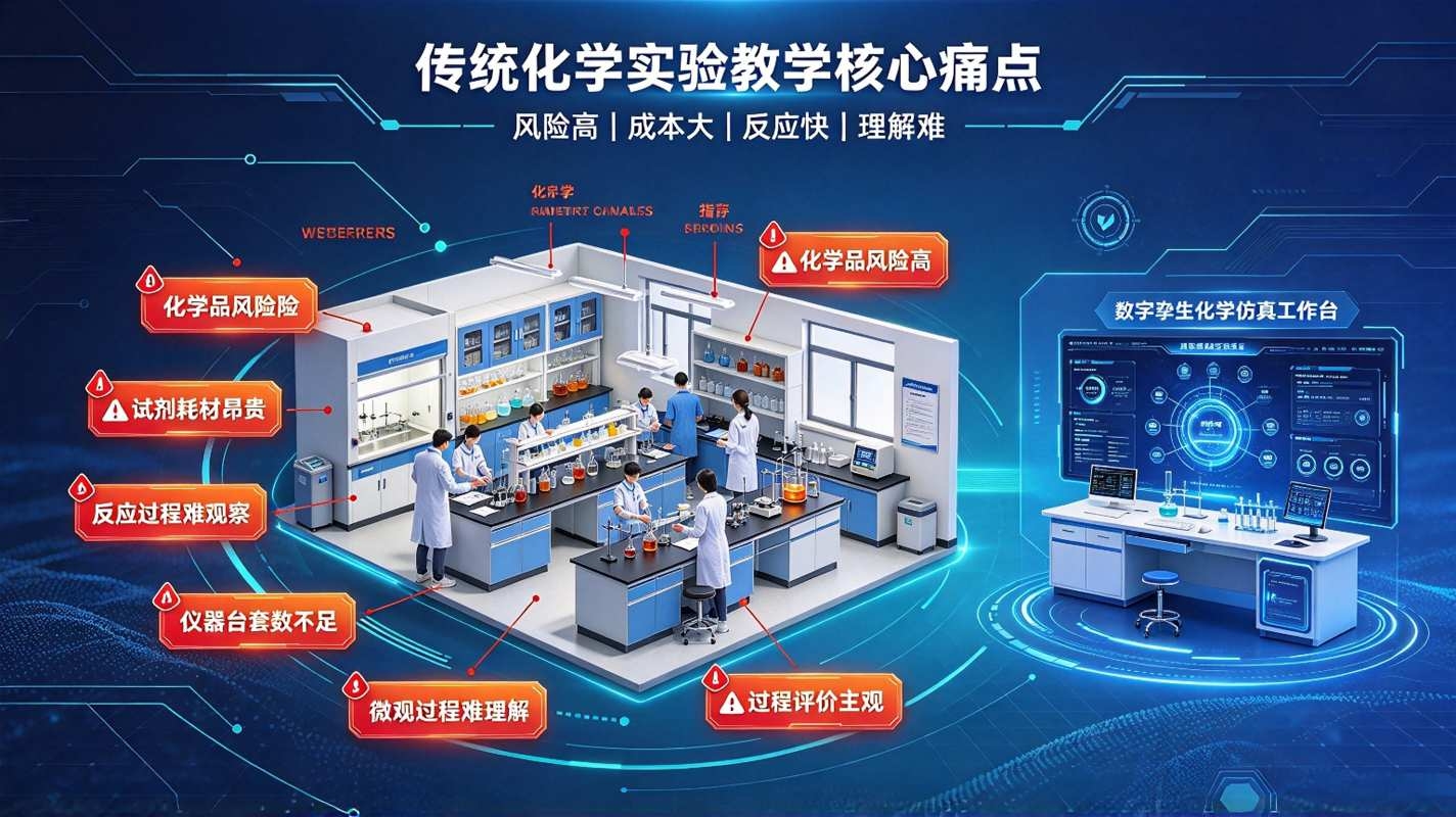 数字孪生化学实验室系统:虚实融合仿真实训平台,构建安全绿色化学实验教学体系(图2) 数字孪生化学实验室系统:虚实融合仿真实训平台,构建安全绿色化学实验教学体系(图2)