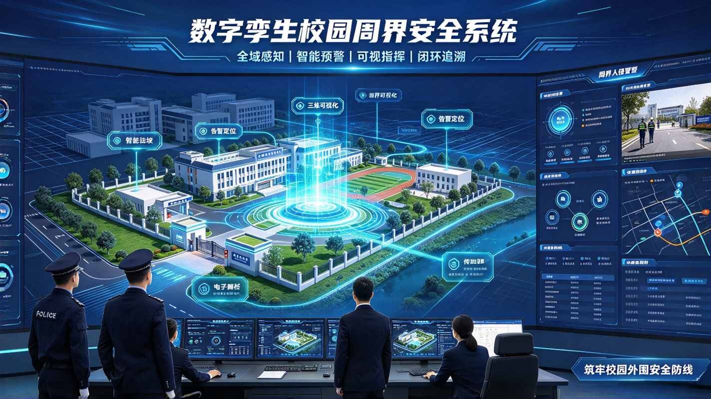 数字孪生校园周界安全系统：三维可视化安防平台，筑牢校园全域周界防护体系