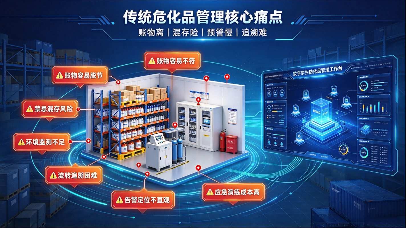 数字孪生危化品管理系统:三维可视化管控平台,实现危化品全生命周期安全管理(图2) 数字孪生危化品管理系统:三维可视化管控平台,实现危化品全生命周期安全管理(图2)