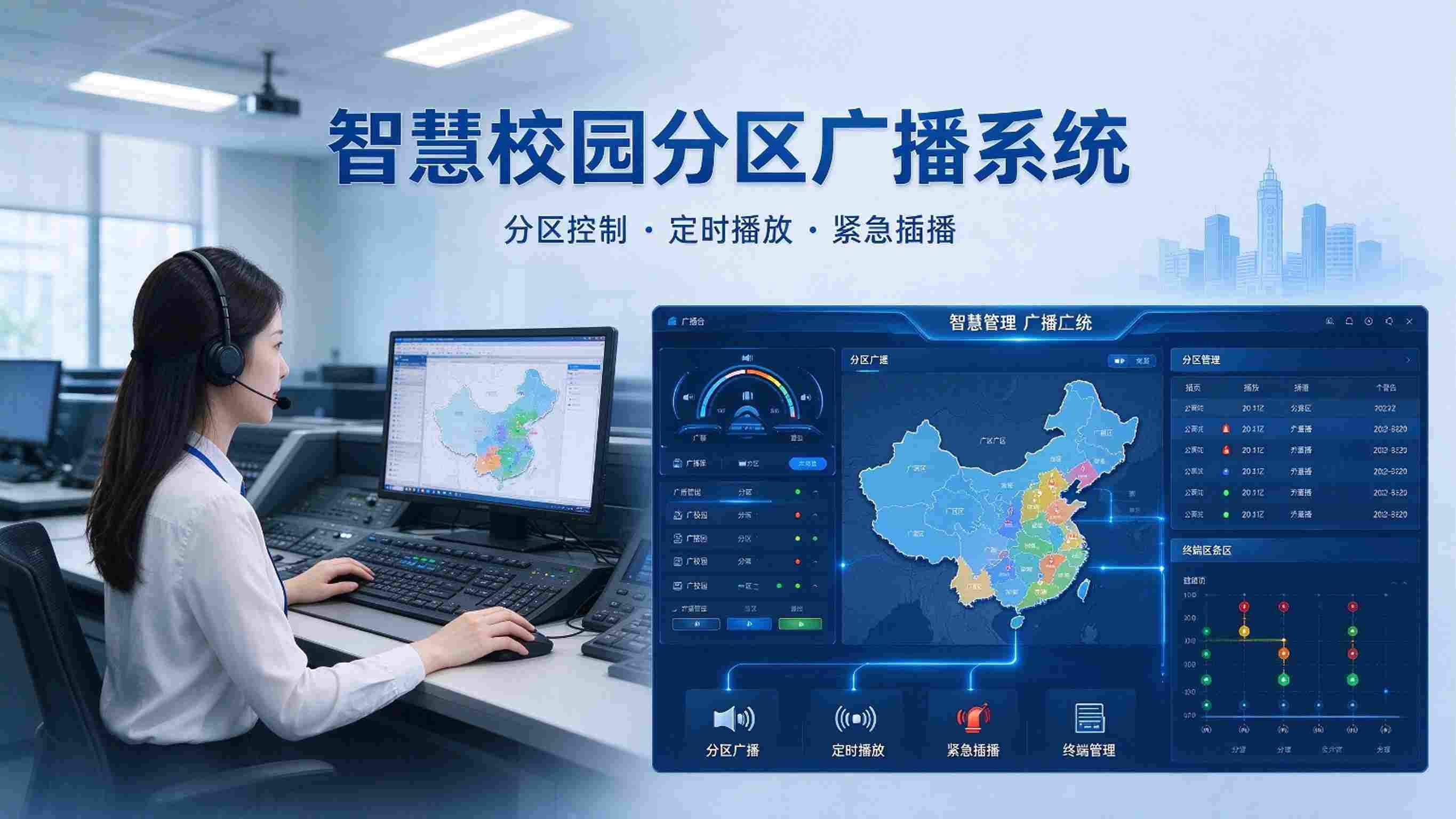 智慧校园分区广播系统：多分区独立播放，分时调度与应急插播解决方案(图1)