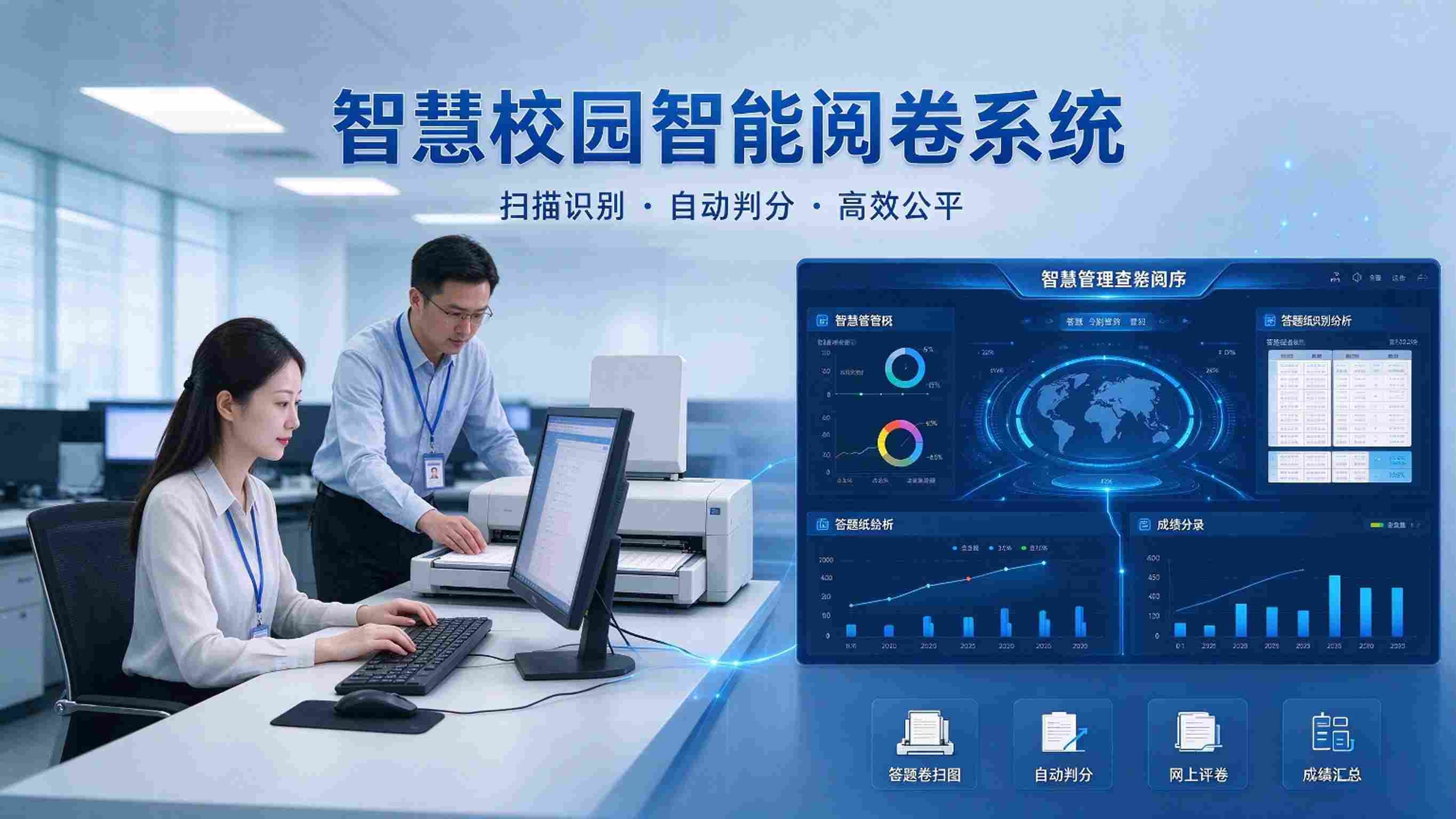智慧校园智能阅卷系统：答题卡识别，网上阅卷与试卷分析解决方案