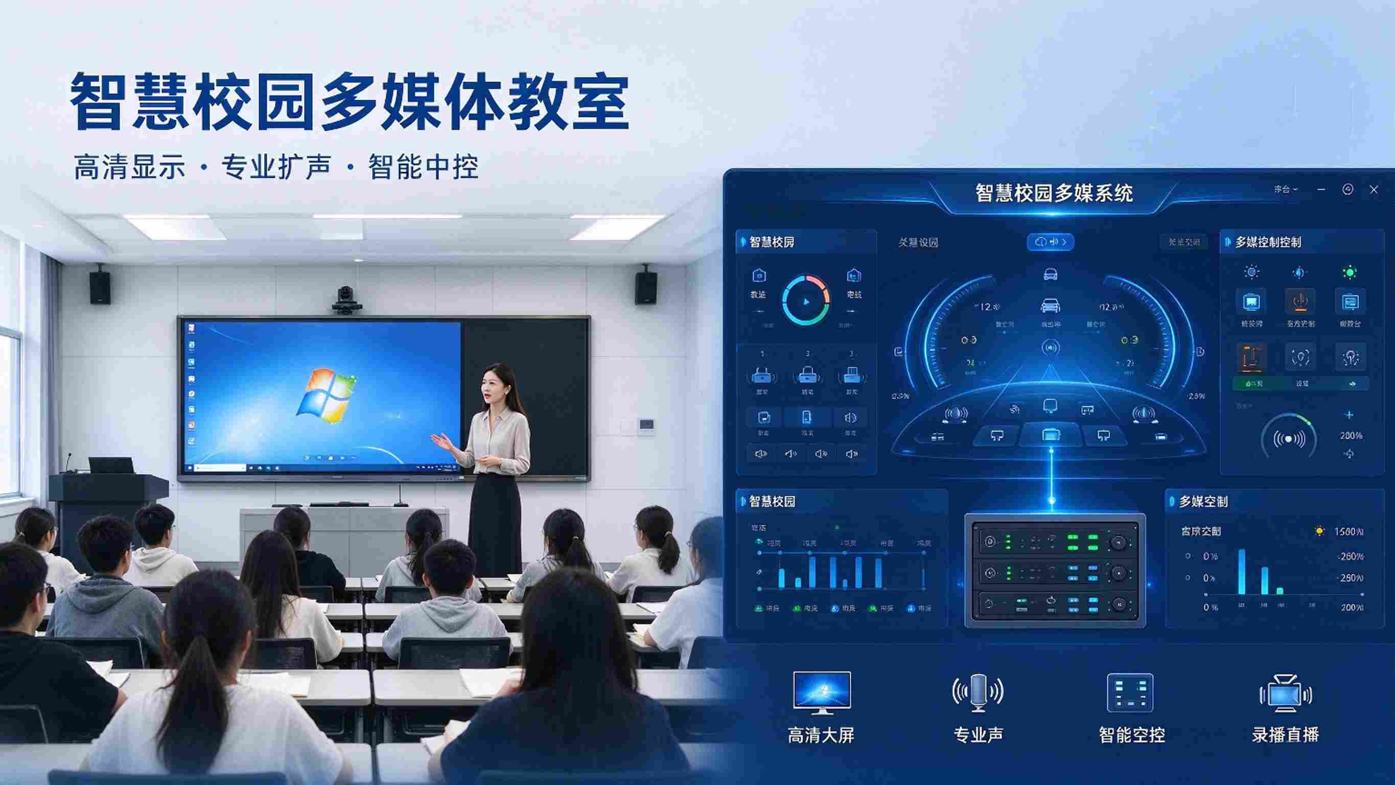 智慧校园多媒体教室：设备集成与高效教学管理解决方案