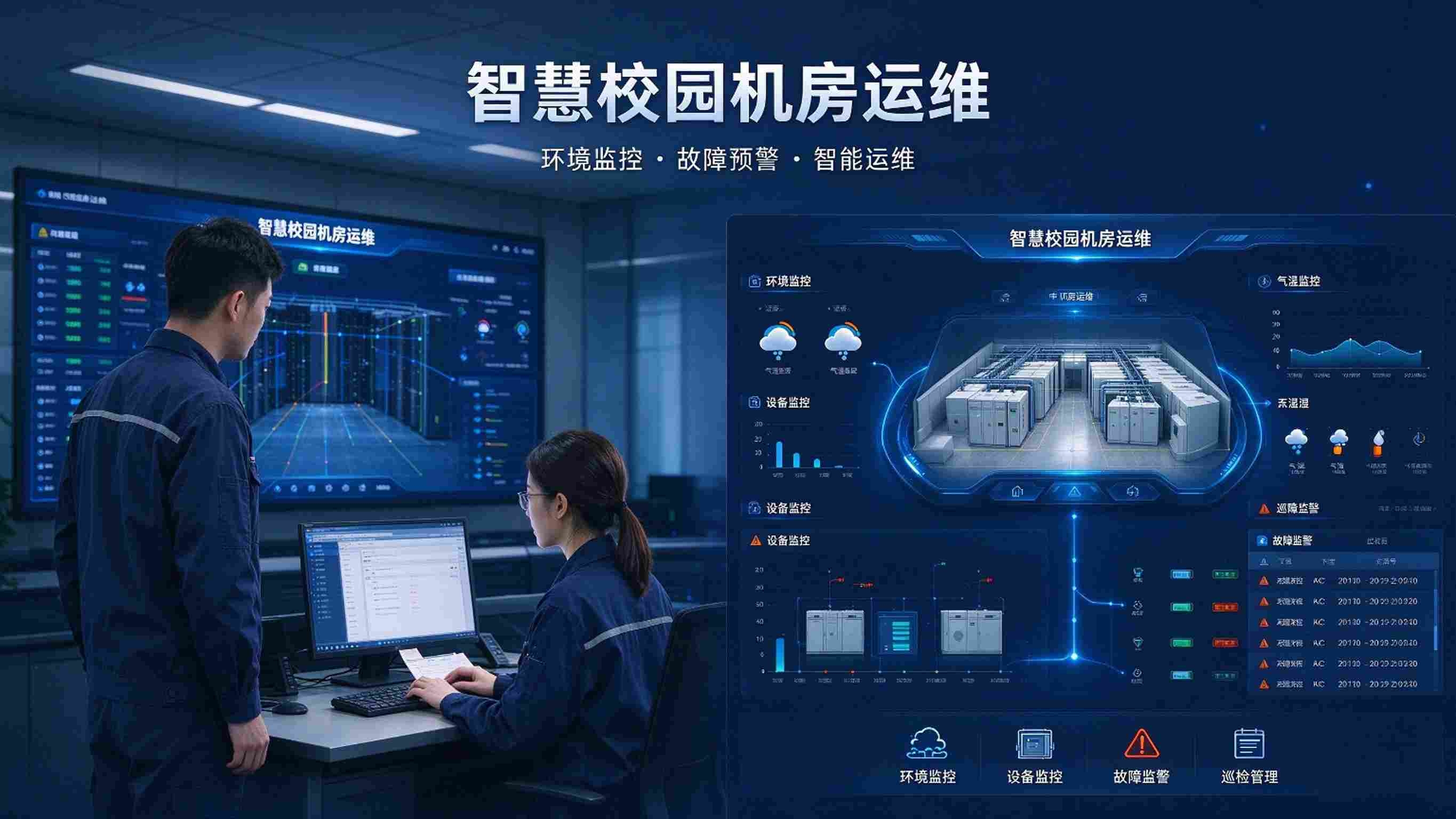 智慧校园机房运维系统:设备监控与远程运维解决方案(图1) 智慧校园机房运维系统:设备监控与远程运维解决方案(图1)