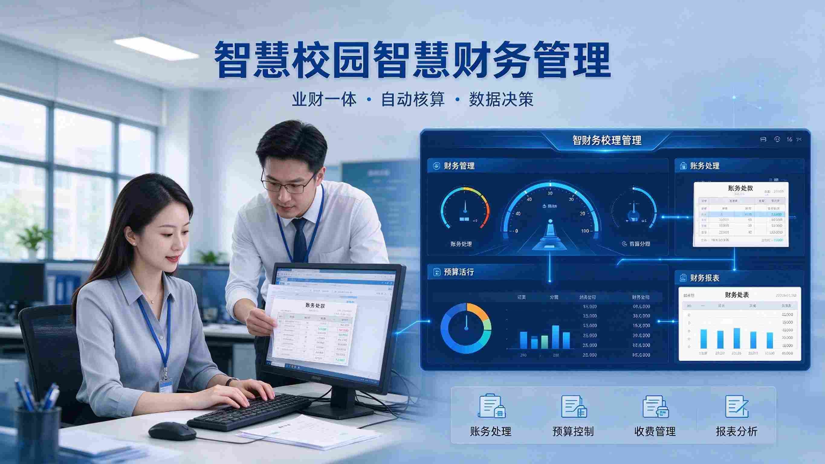 智慧校园智慧财务管理:智能核算,在线报销与财务分析解决方案(图1) 智慧校园智慧财务管理:智能核算,在线报销与财务分析解决方案(图1)