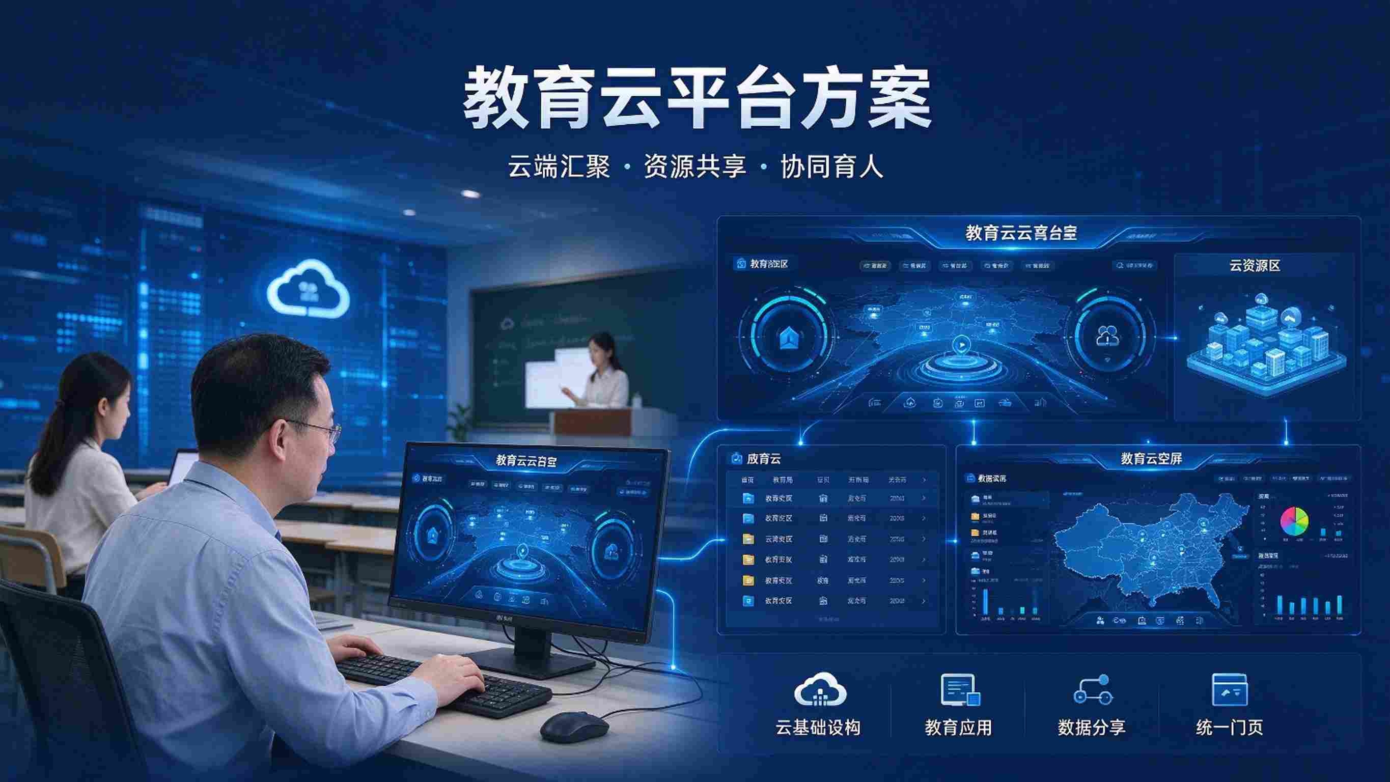 教育云平台方案|资源云端共享、教学管理协同解决方案(图1) 教育云平台方案|资源云端共享、教学管理协同解决方案(图1)