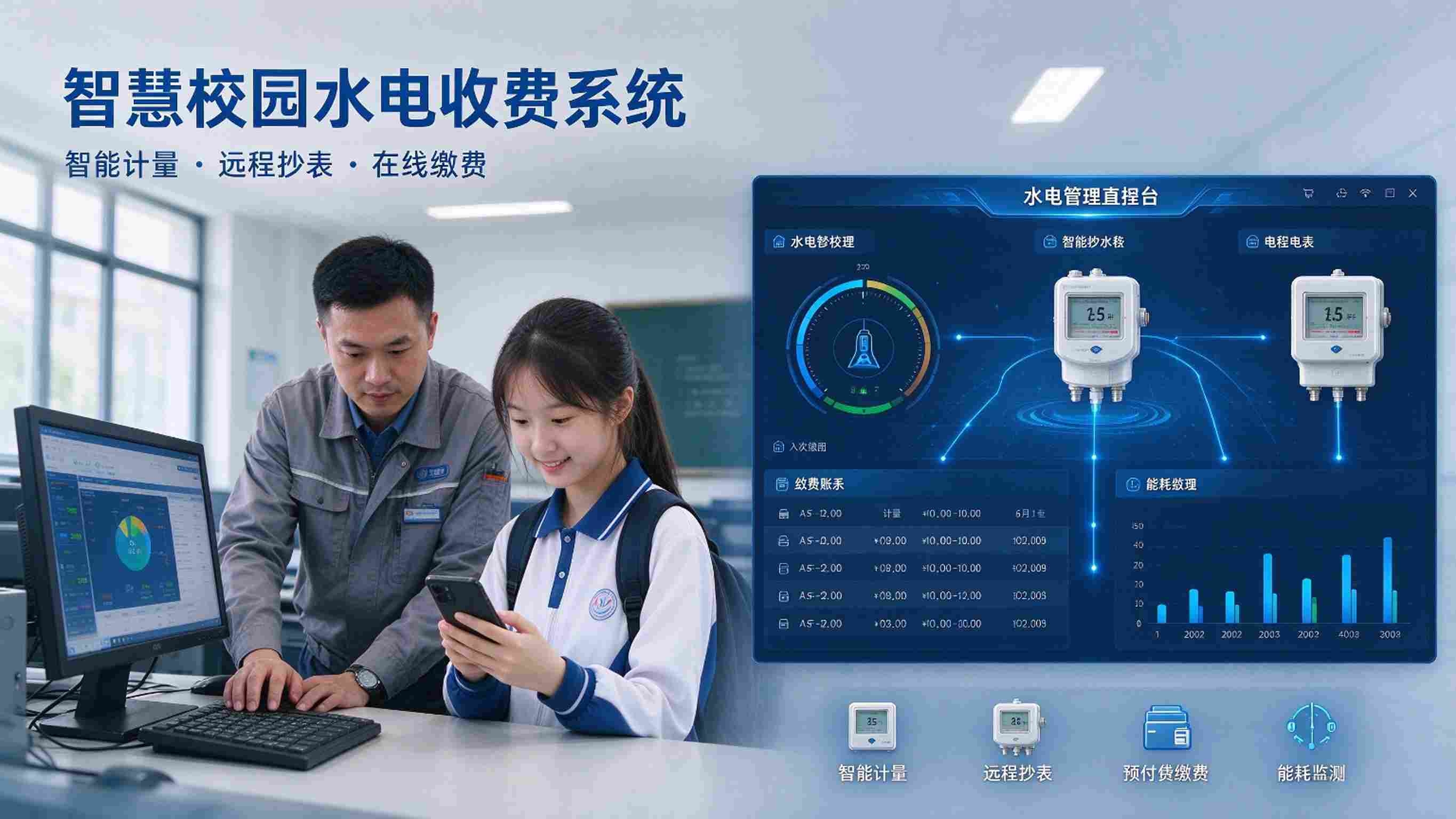 智慧校园水电收费系统：智能计费与能耗监管解决方案