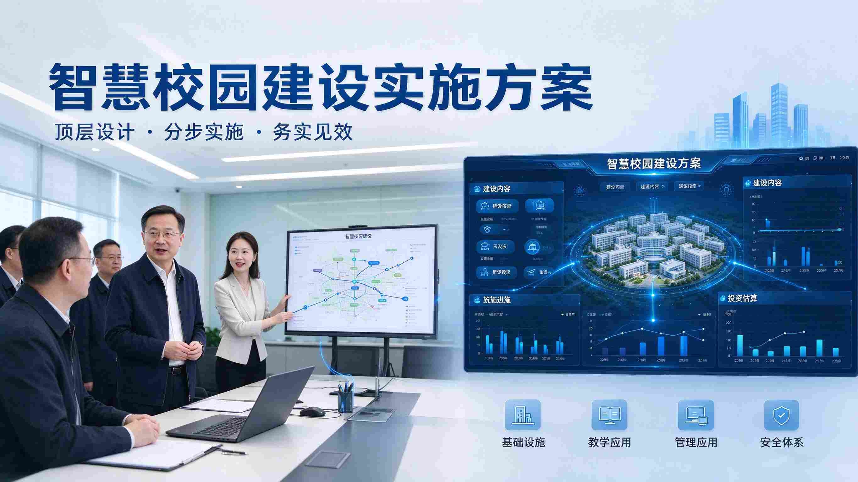 智慧校园建设实施方案:分期实施与落地保障解决方案(图1) 智慧校园建设实施方案:分期实施与落地保障解决方案(图1)