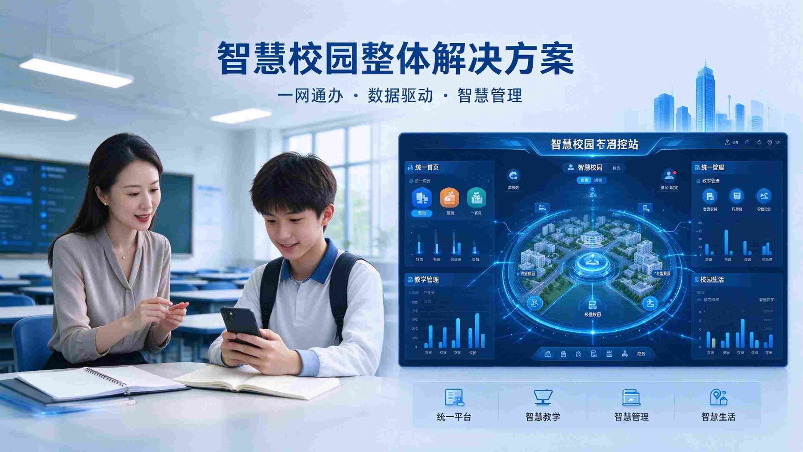 智慧校园方案：整体规划，平台支撑与数据驱动解决方案(图1)