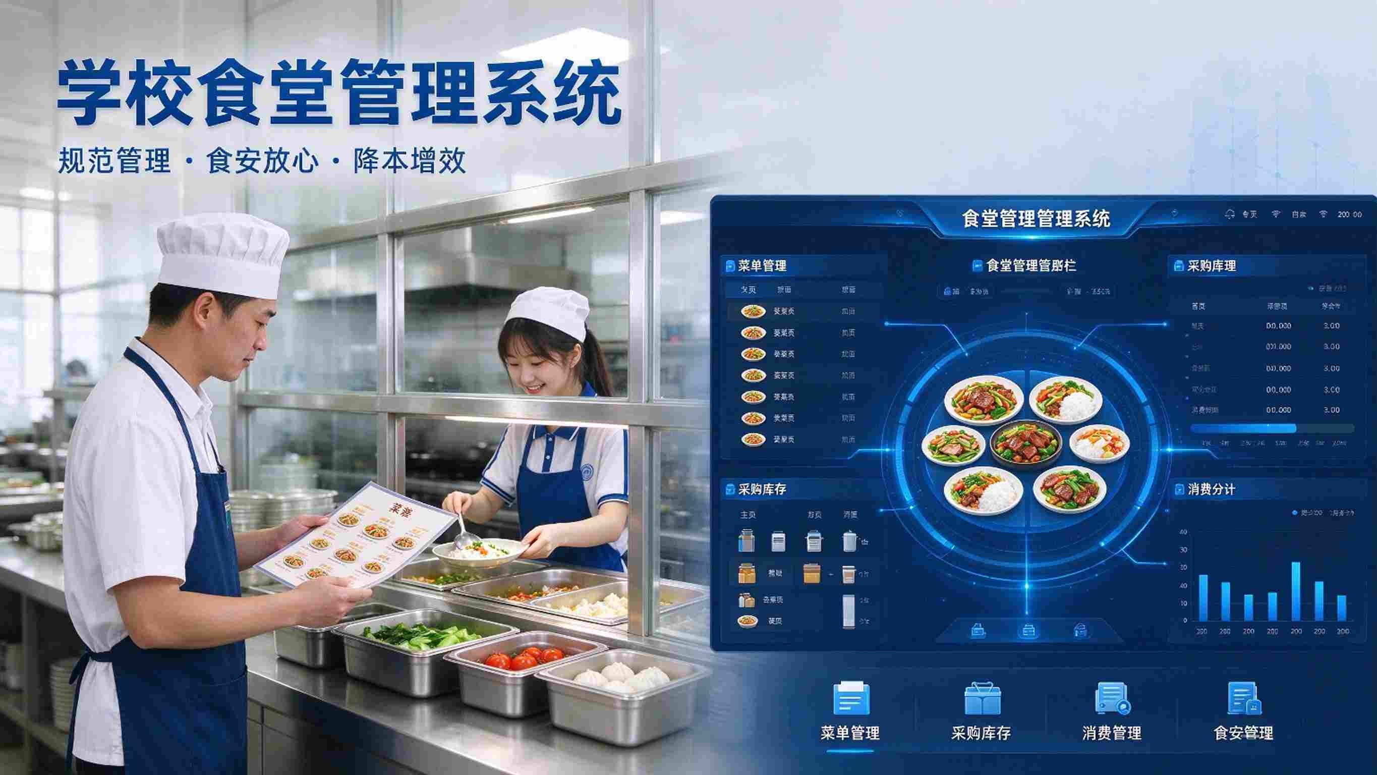 学校食堂管理系统：档口规范经营，食材溯源与食安监管解决方案(图1)