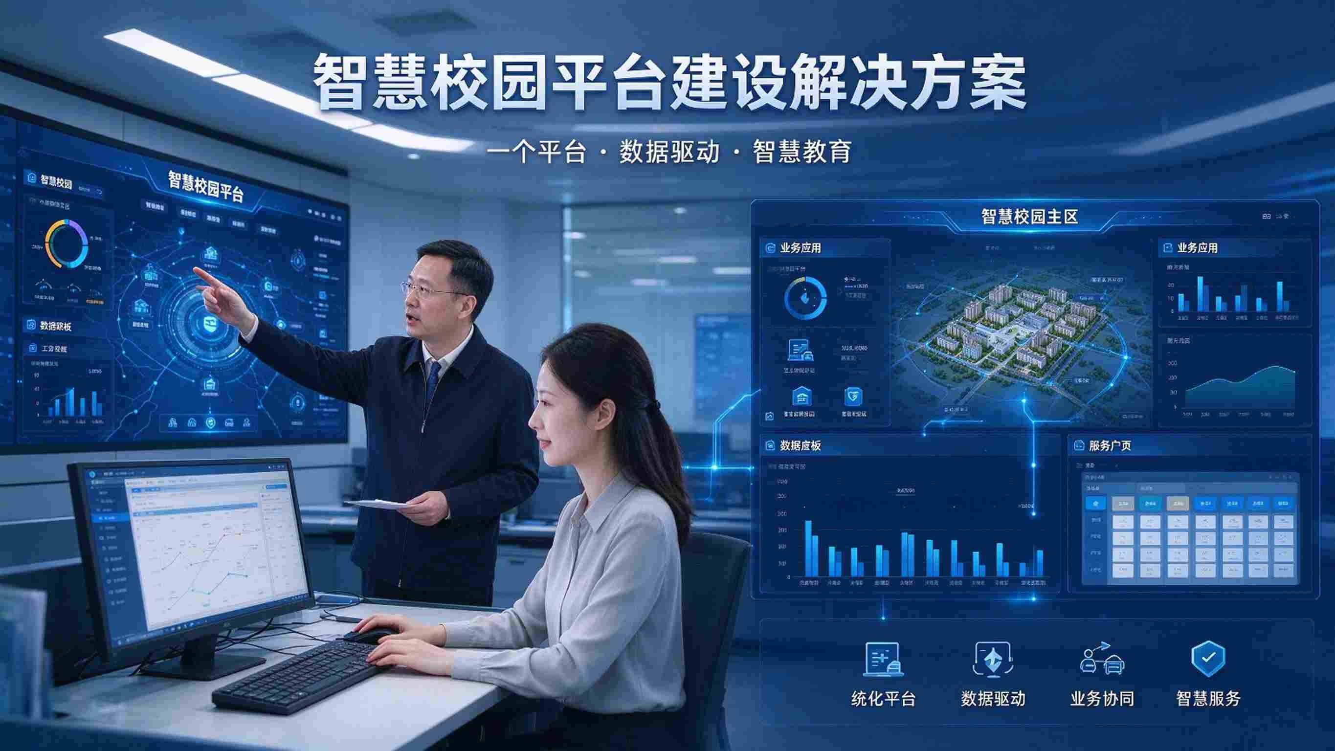 智慧校园平台建设解决方案：双中台支撑与智慧应用生态解决方案