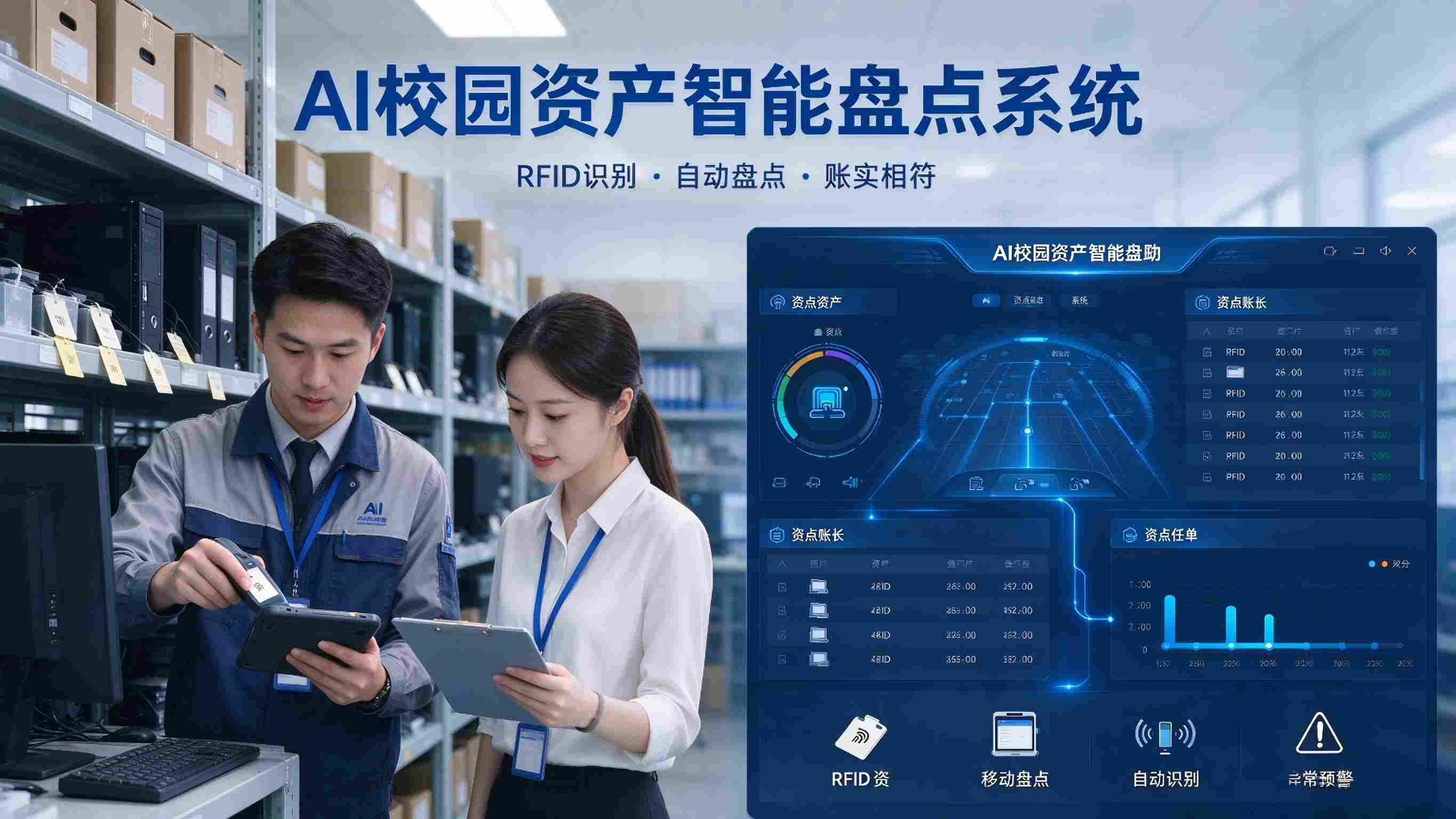 AI校园资产智能盘点系统:账实自动比对与盘点分析闭环解决方案(图1) AI校园资产智能盘点系统:账实自动比对与盘点分析闭环解决方案(图1)