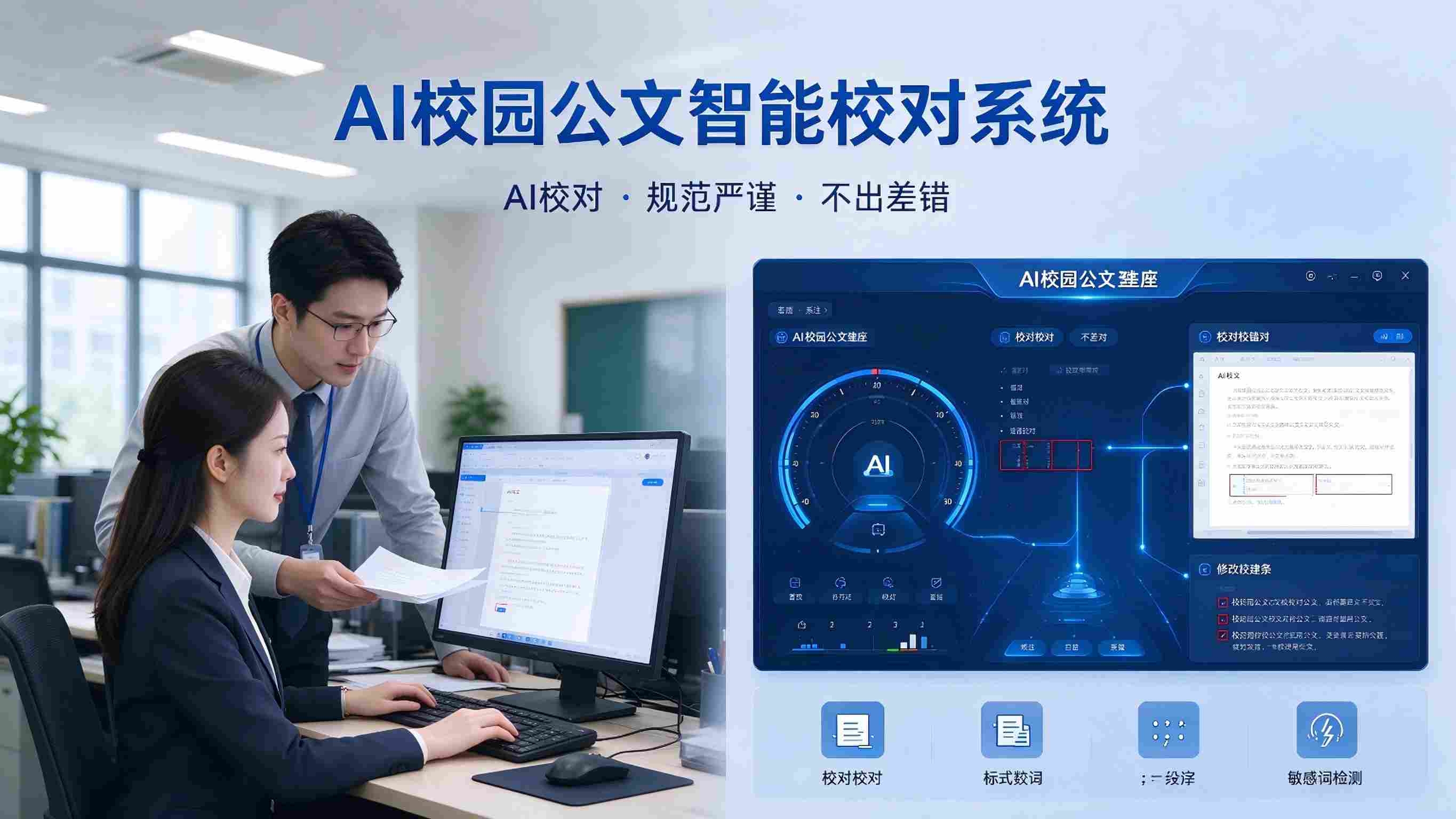 AI校园公文智能校对系统:格式规范校验与发文质量保障解决方案(图1) AI校园公文智能校对系统:格式规范校验与发文质量保障解决方案(图1)