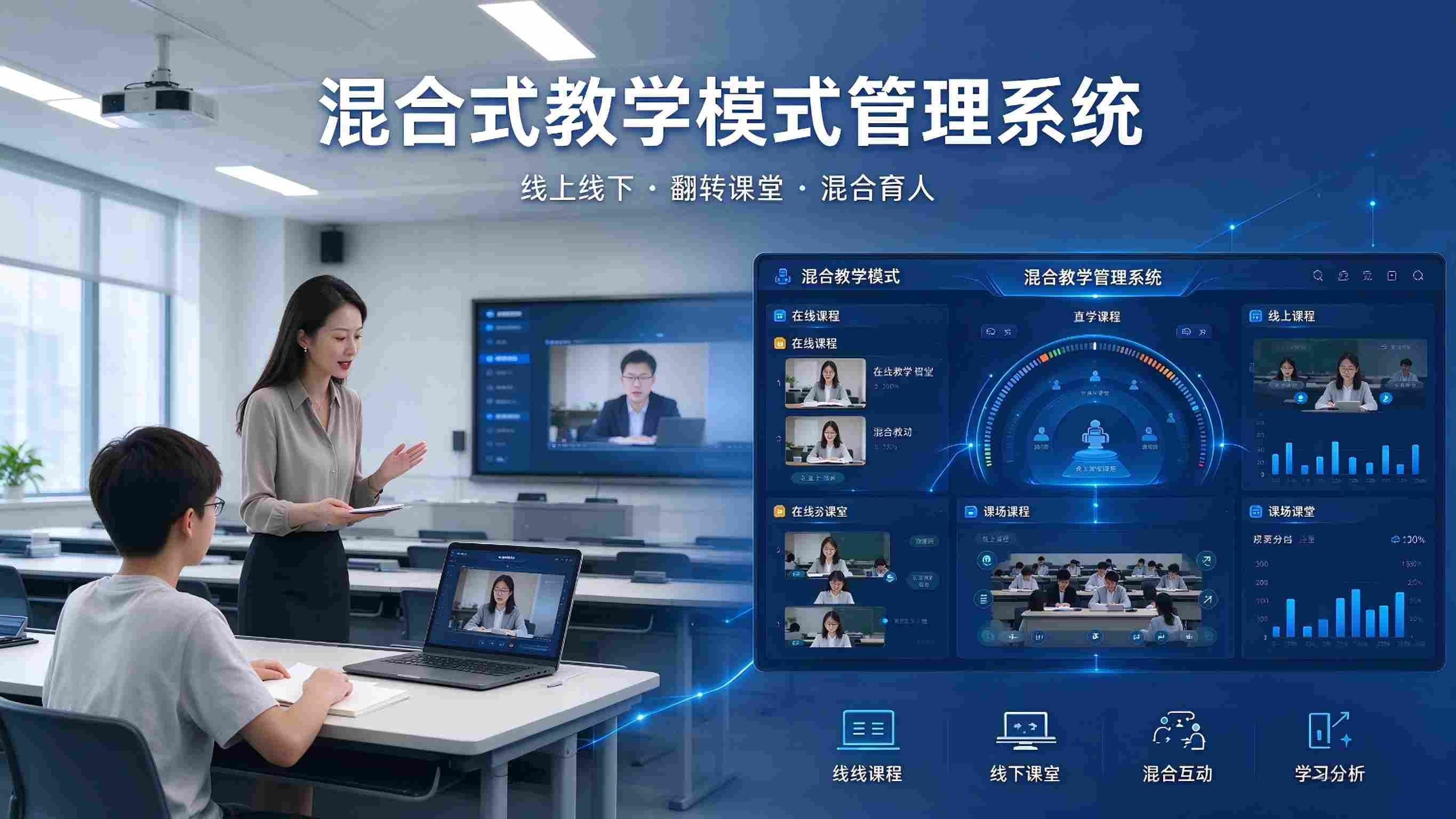 混合式教学模式管理系统:教学过程贯通与教学质量提升解决方案(图1) 混合式教学模式管理系统:教学过程贯通与教学质量提升解决方案(图1)