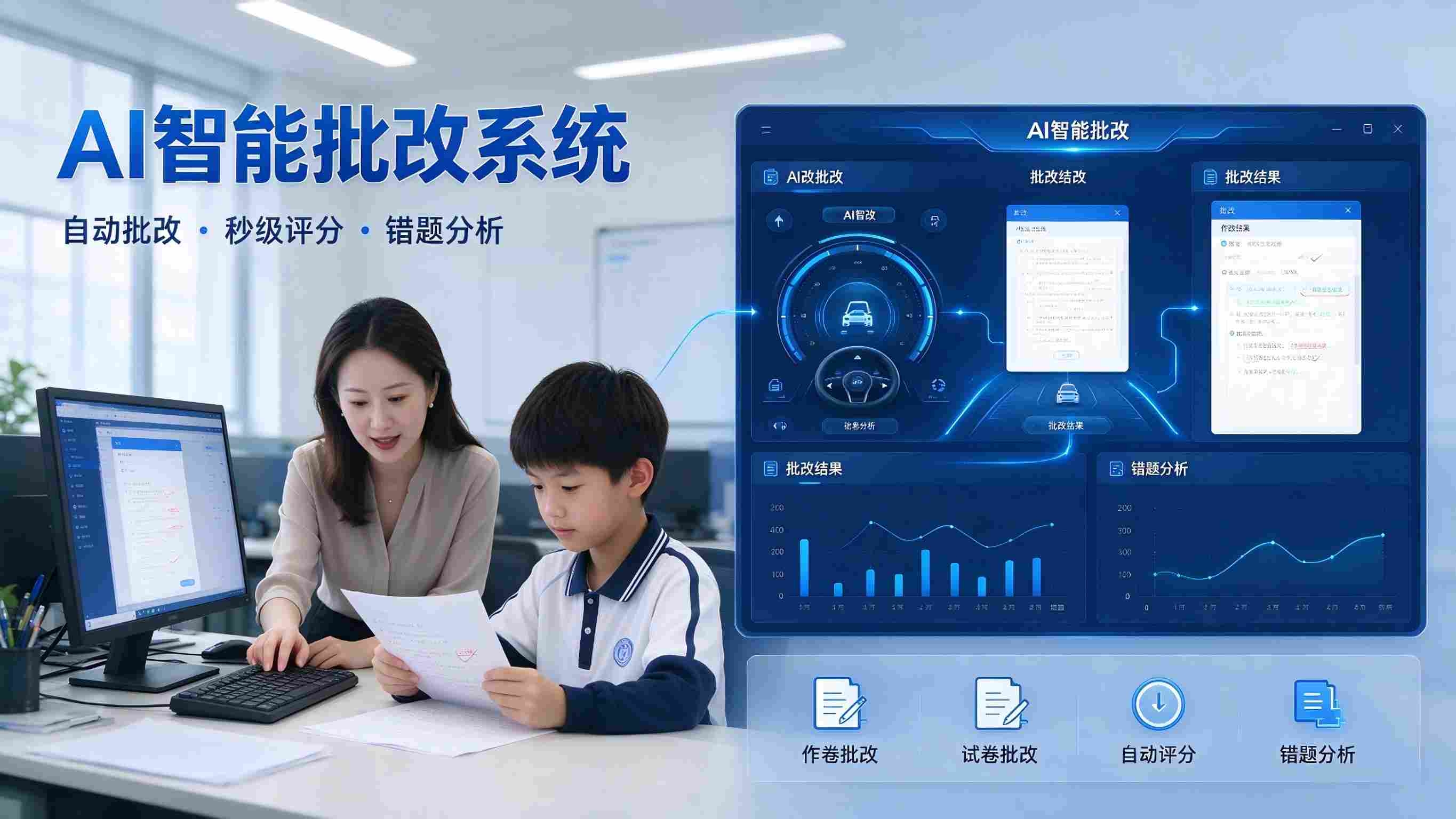AI智能批改系统：评分客观规范与教学反馈精准解决方案