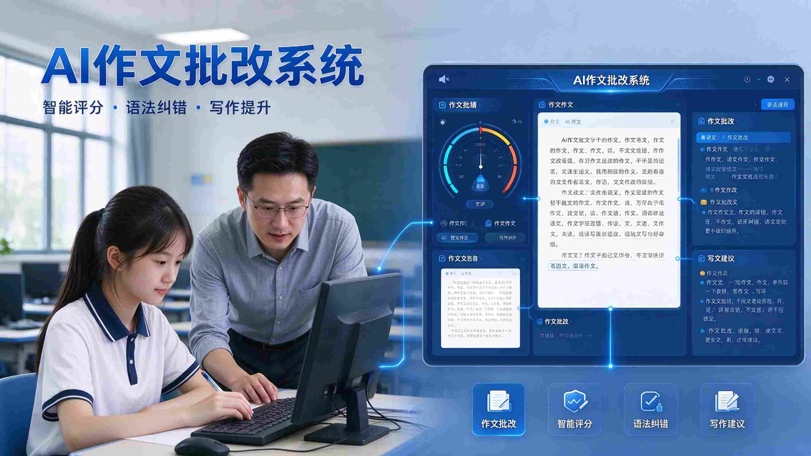 AI作文批改系统:评分客观规范与写作提升精准解决方案(图1) AI作文批改系统:评分客观规范与写作提升精准解决方案(图1)