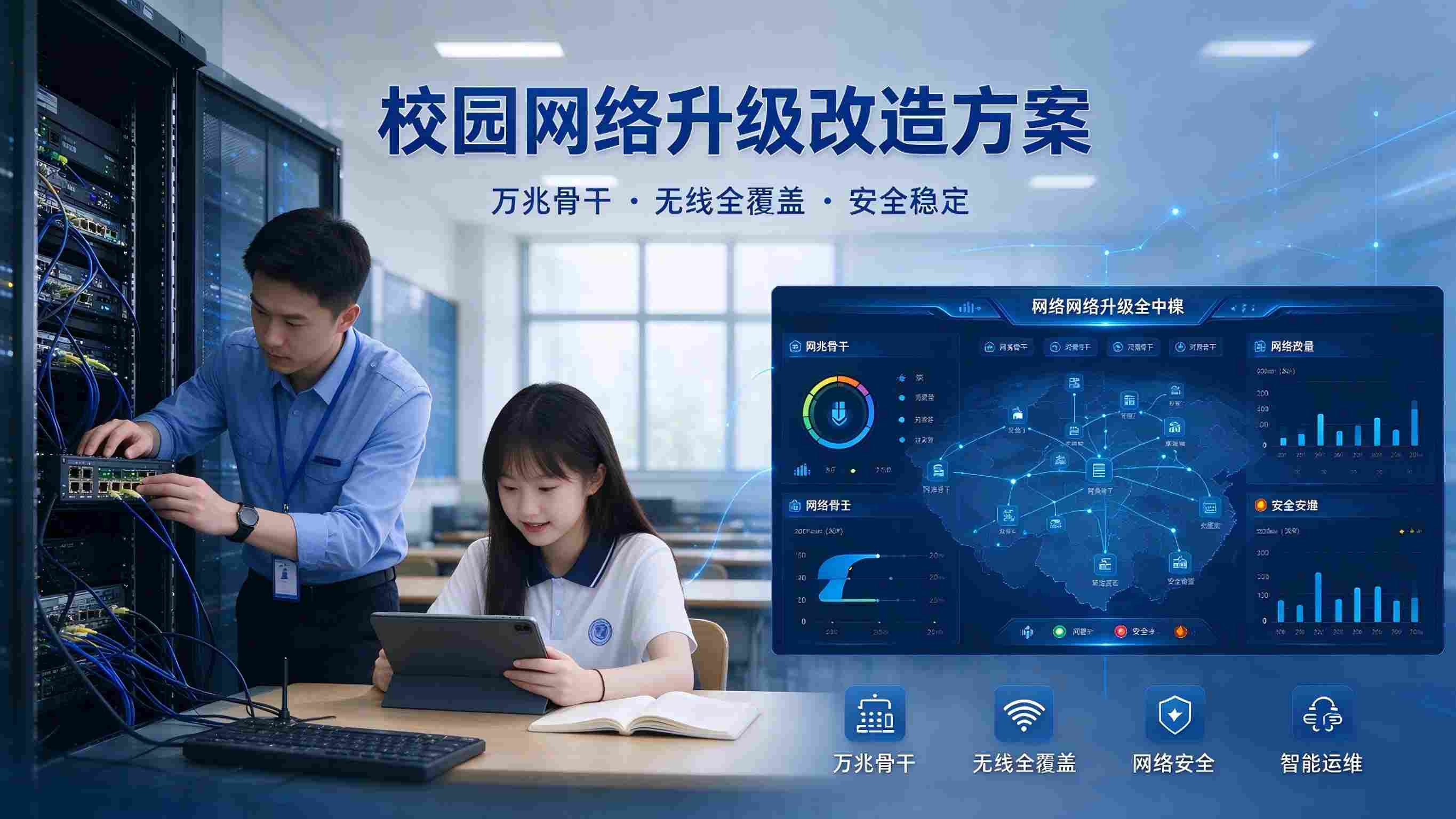 AI校园网络升级改造方案：高速稳定运行与智慧校园底座夯实解决方案