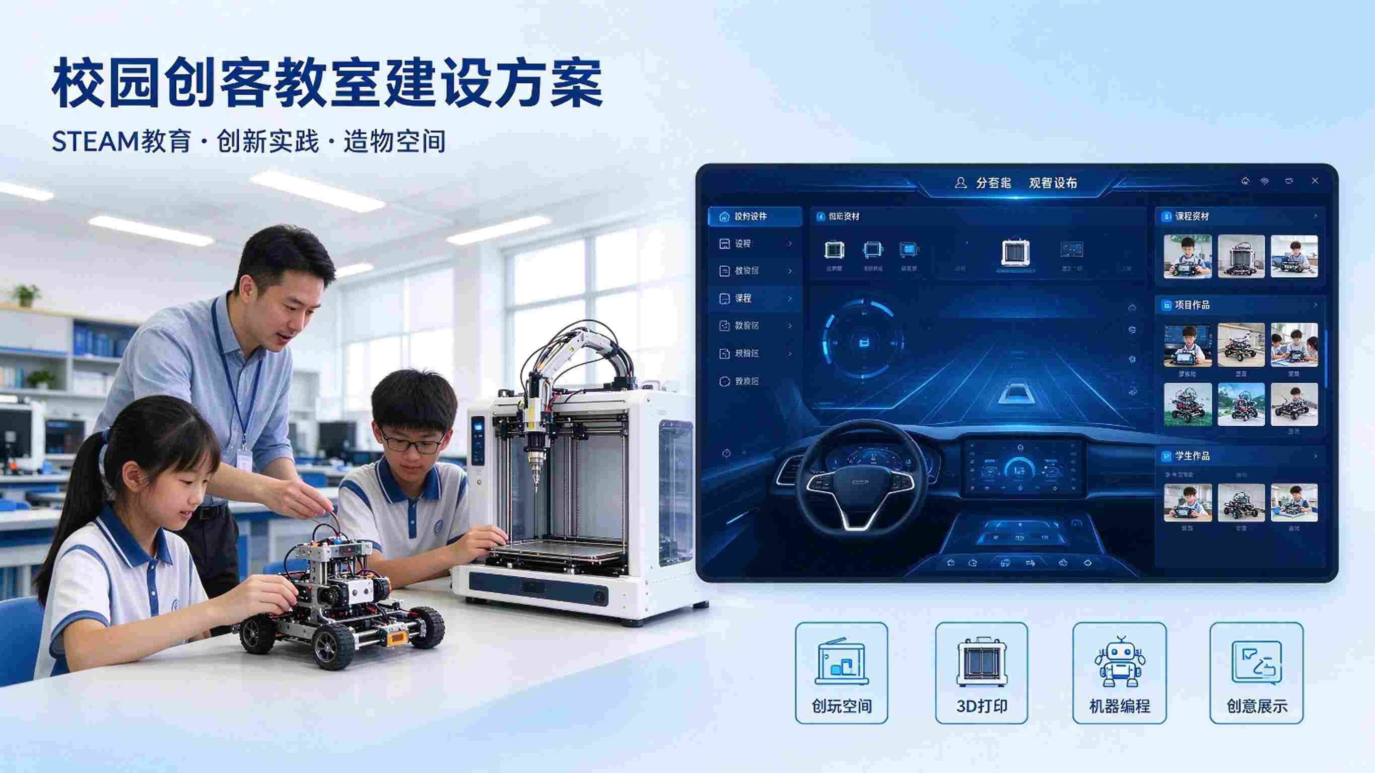 校园创客教室建设方案：校园创新实践教学空间解决方案