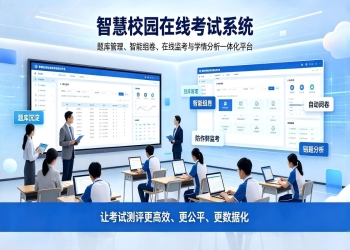 智慧校园在线考试系统：无纸化智能测评，线上监考与学情分析