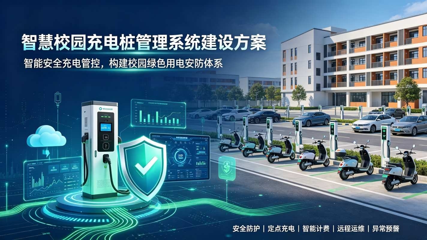 智慧校园充电桩管理系统建设方案:构建校园绿色用电安防体系(图1) 智慧校园充电桩管理系统建设方案:构建校园绿色用电安防体系(图1)