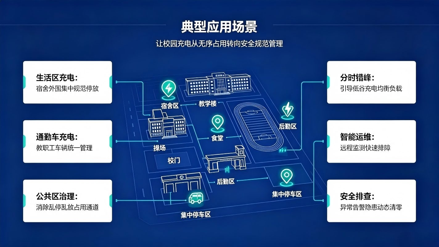 智慧校园充电桩管理系统建设方案:构建校园绿色用电安防体系(图4) 智慧校园充电桩管理系统建设方案:构建校园绿色用电安防体系(图4)